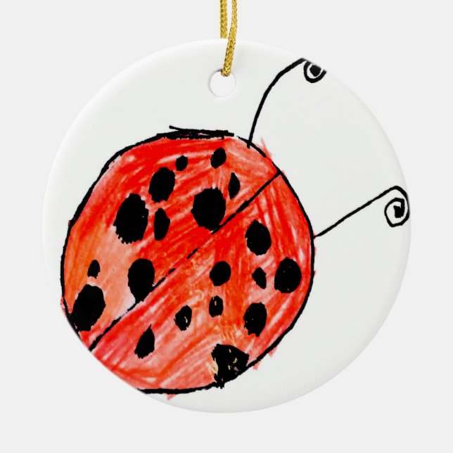 Ladybug Ceramic Ornament (Front)