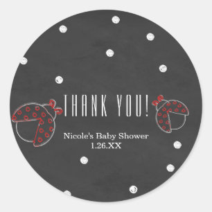 Ladybug Chalkboard Dots Chalk Favour Stickers