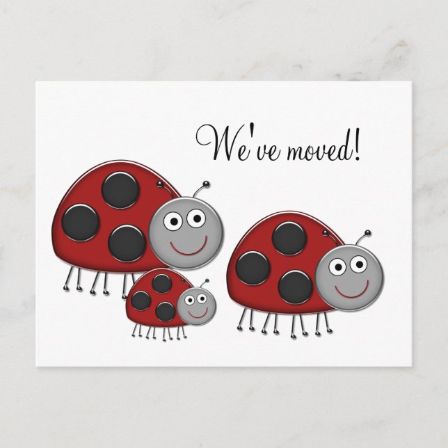 Ladybug Change of Address Cards (Front)