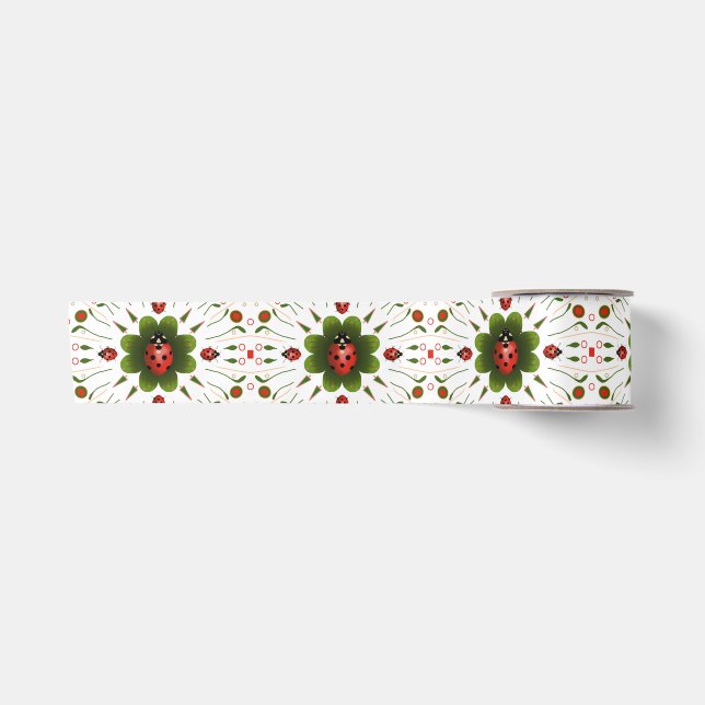 Ladybug Christmas Satin Ribbon (Front)