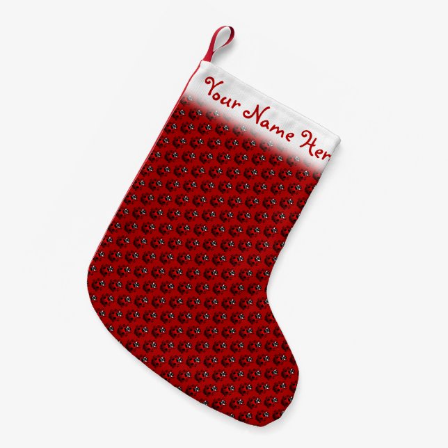 Ladybug Christmas Stocking Personalized Ladybird (Front (Hanging))