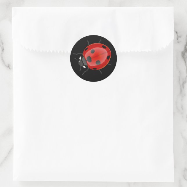Ladybug Classic Round Sticker (Bag)