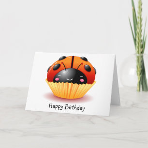 Ladybug Cupcake carte d'anniversaire