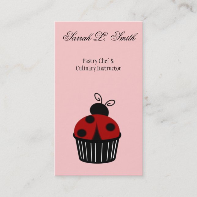 Ladybug Cupcake Carte de visite (Devant)