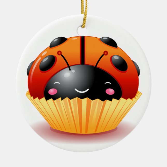 Ladybug Cupcake Ornament (Front)