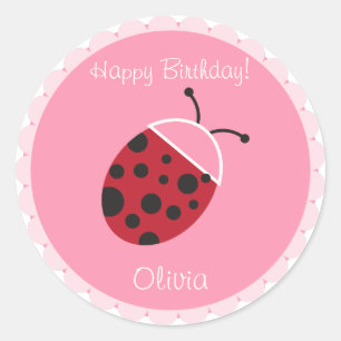 Ladybug Cupcake Topper/Sticker Classic Round Sticker