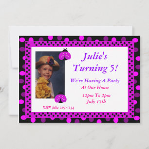 Ladybug Custom Photo Invitation