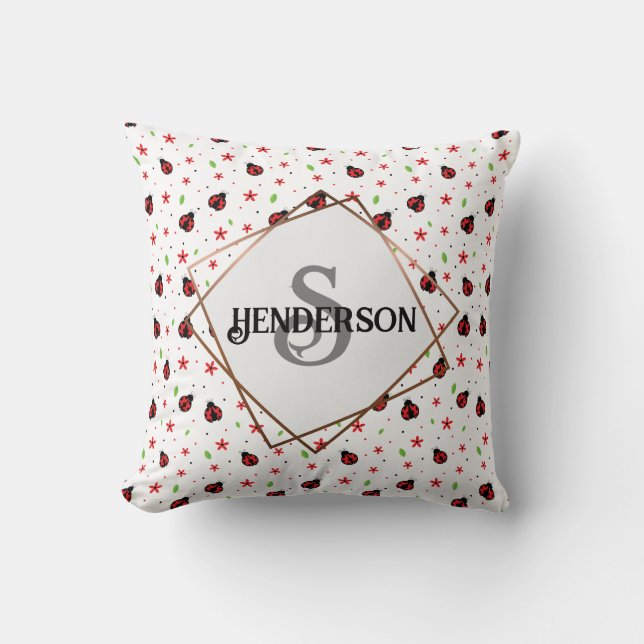 Ladybug  Custom Throw Pillow (Front)