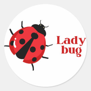 Ladybug Cute Animal Print Classic Round Sticker