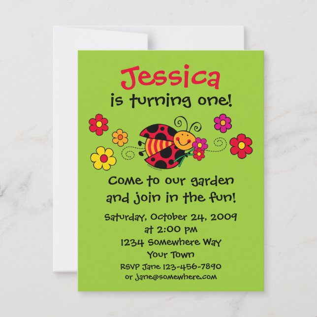 Ladybug Cute As Bug Custom Invitation (Devant)