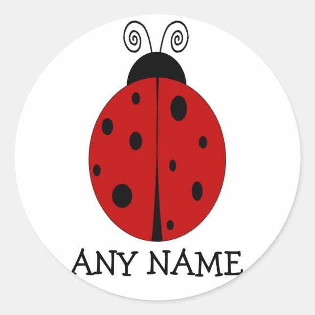 LADYBUG design customized STICKER with ANY NAME (Front)