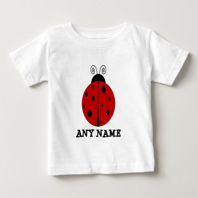 LADYBUG design customized with ANY NAME Baby T-Shirt (Front)