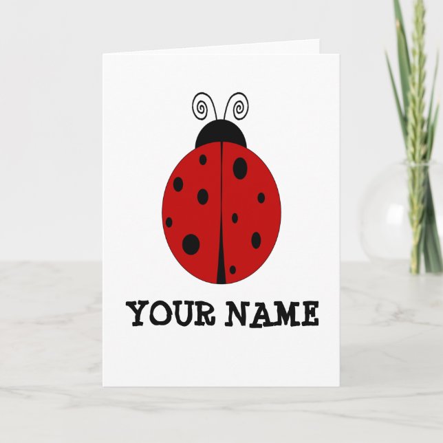 LADYBUG design customized with ANY NAME Card (Front)