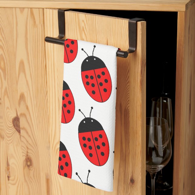 Ladybug Design Kitchen Towel (Thirds Fold)