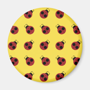 Ladybug Design Retro Colourful Magnet