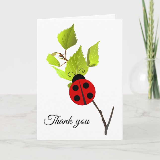 Ladybug Designed Thank You Card (Front)