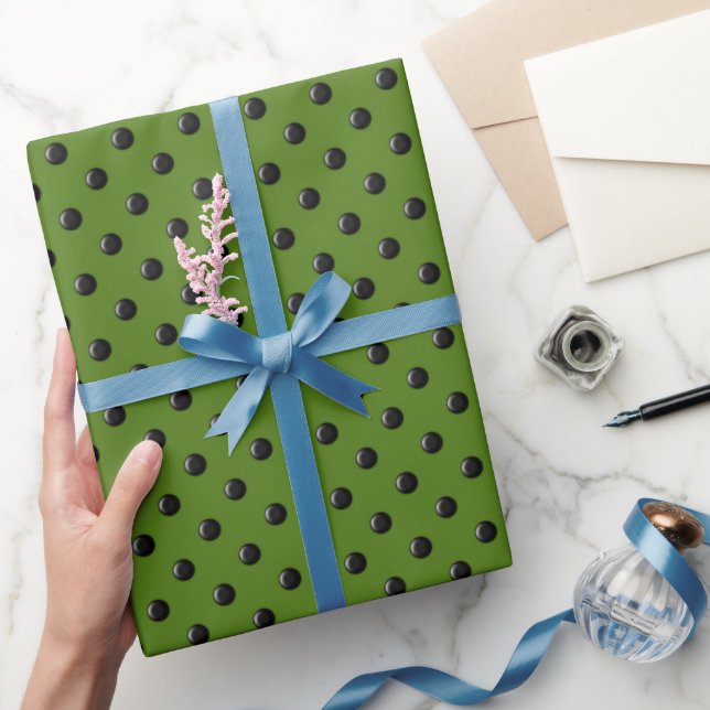 Ladybug-Dots-Green- Wrapping Paper (Gifting)