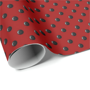Ladybug-Dots-Red-and-Black- Wrapping Paper