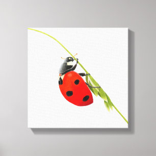Ladybug drawing canvas print