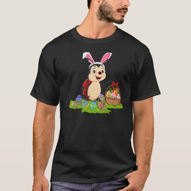 Ladybug Easter Egg Hunting Bunny Ladybug Easter Su T-Shirt (Front)