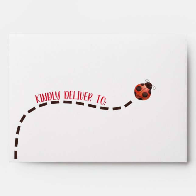 Ladybug Envelope for Birthday Party or Baby Shower (Front)