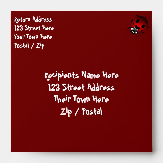 Ladybug Envelopes Personalize Ladybug Envelopes (Front)