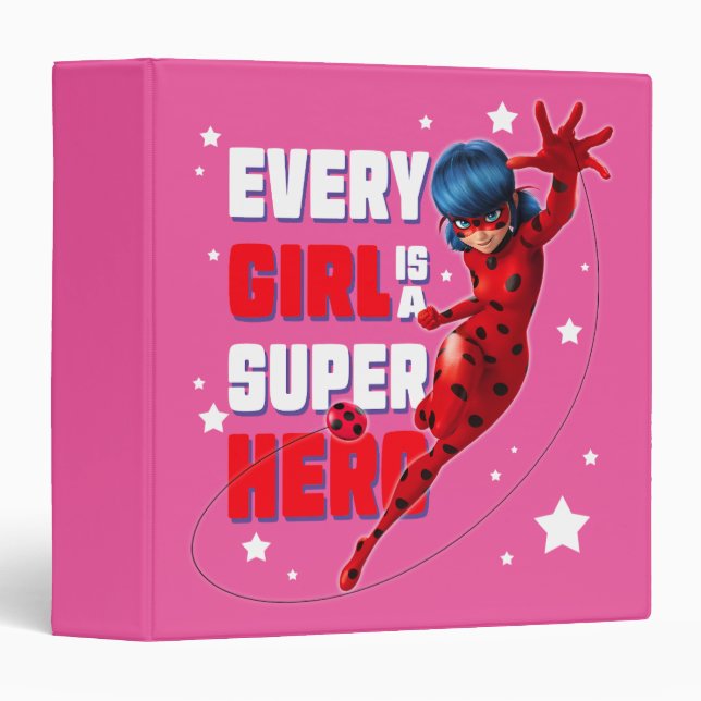 Ladybug Every Girl is a Super Hero Binder (Front/Spine)
