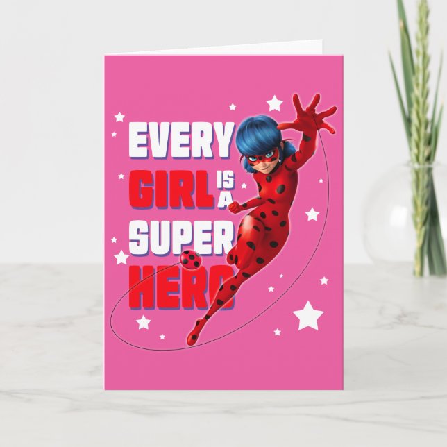 Ladybug Every Girl is a Super Hero Card (Front)