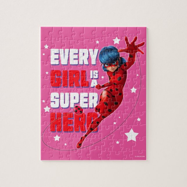 Ladybug Every Girl is a Super Hero Jigsaw Puzzle (Vertical)