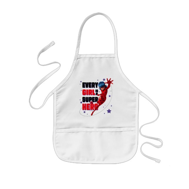 Ladybug Every Girl is a Super Hero Kids Apron (Front)