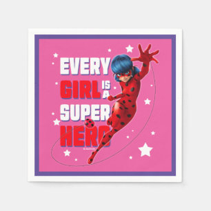 Ladybug Every Girl is a Super Hero Napkin