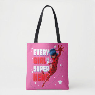 Ladybug Every Girl is a Super Hero Tote Bag