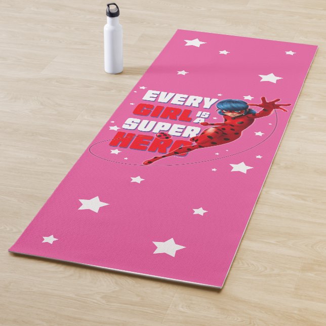 Ladybug Every Girl is a Super Hero Yoga Mat (In Situ)