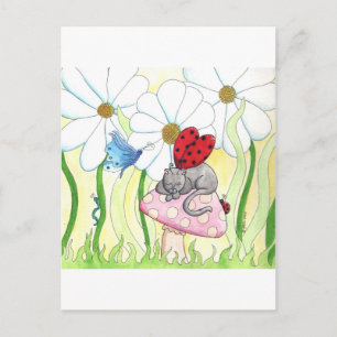 Ladybug Fairy Cat Postcard