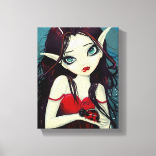Ladybug Fairy Wrapped Canvas Print