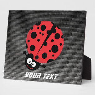 Ladybug; Faux Carbon Fibre Plaque