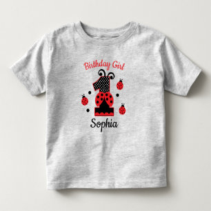 ladybug first birthday custom designs toddler t-shirt