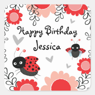Ladybug First Birthday Party Classic Round Sticker