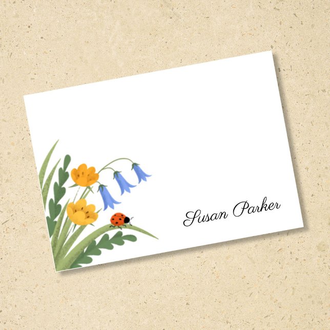 Ladybug Floral Bluebells Buttercup Sticky Post-it Notes (Creator Uploaded)