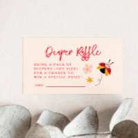 Ladybug Floral Diaper Raffle Ticket 