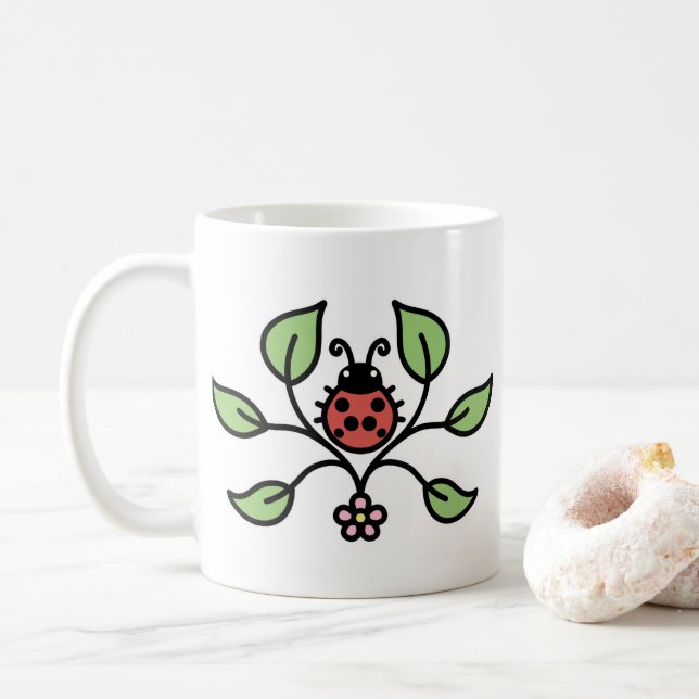 Ladybug Floral Mug (With Donut)