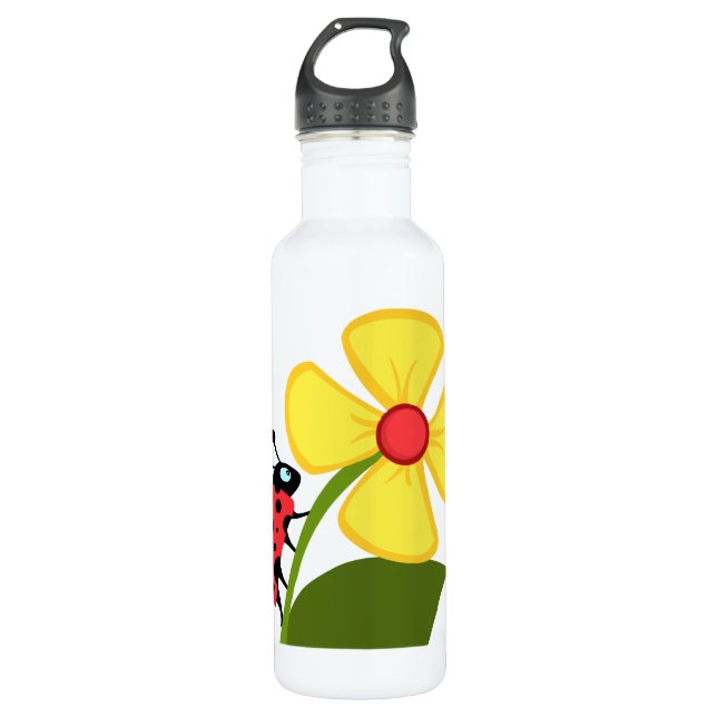 Ladybug Flower 710 Ml Water Bottle (Front)