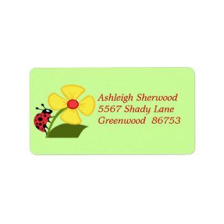 Ladybug/Flower Address Label