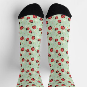 Ladybug Flower Pattern Socks