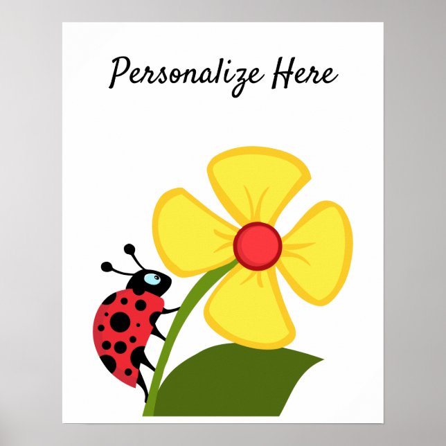 Ladybug Flower   Poster (Front)