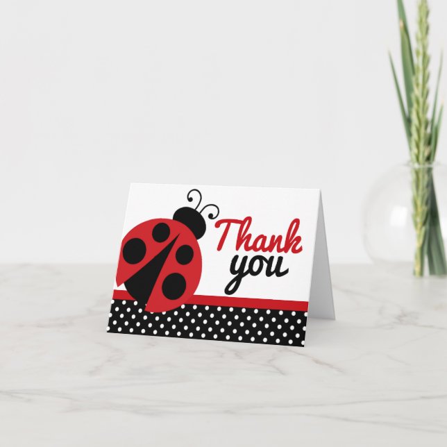 Ladybug Folding Thank You Cards (Front)