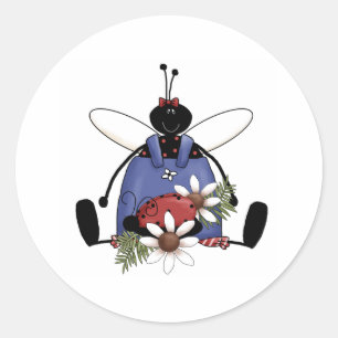 Ladybug Garden Classic Round Sticker