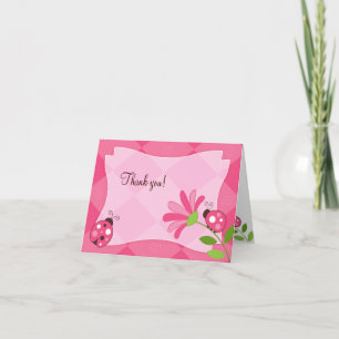 LADYBUG GARDEN Folded Thank you note Card