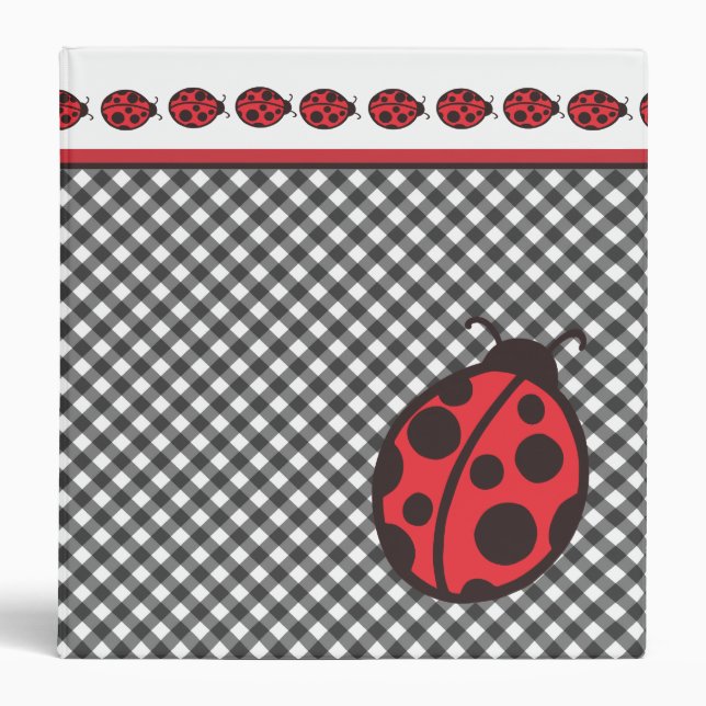 Ladybug Gingham Binder (Front)