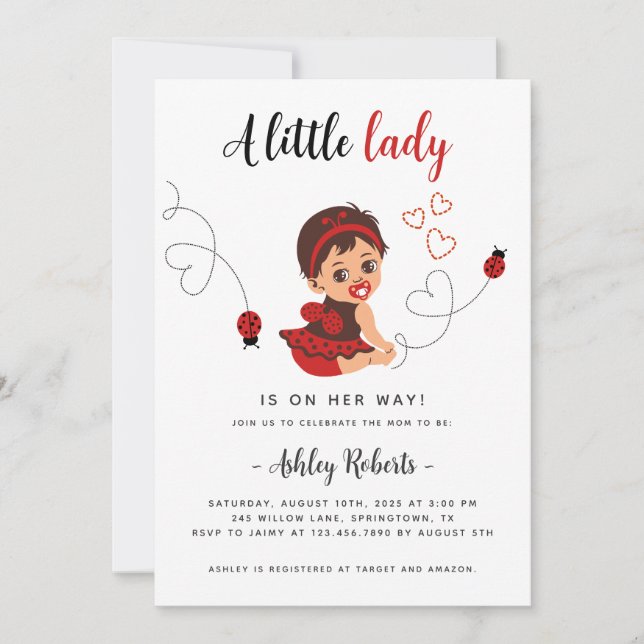 Ladybug Girl Baby Shower Invitation (Front)